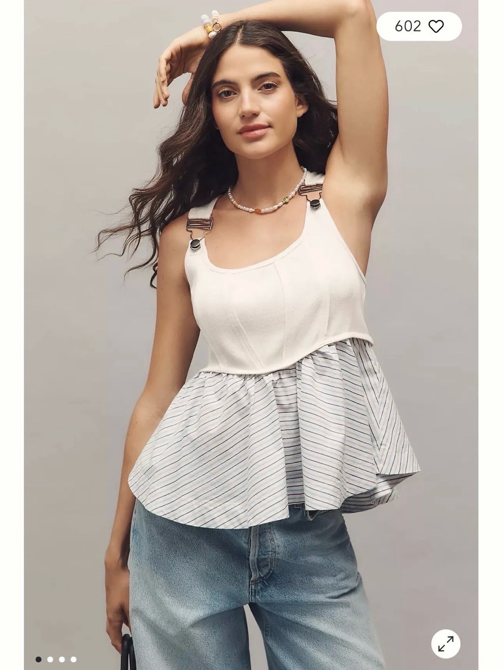 NWOT Anthropologie Maeve Buckle-Strap Ruffled Tank
